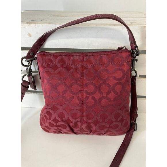 COACH 43107 SMALL WINE SIGNATURE PRINT CANVAS CROSSBODY BAG - Picture 5 of 15